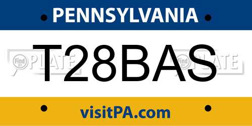 T28BAS Pennsylvania License Plate