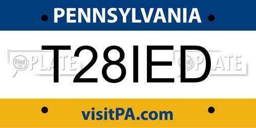 T28IED Pennsylvania License Plate