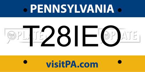 T28IEO Pennsylvania License Plate