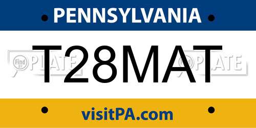 T28MAT Pennsylvania License Plate