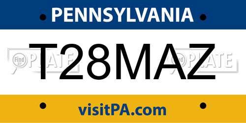 T28MAZ Pennsylvania License Plate