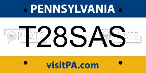 T28SAS Pennsylvania License Plate