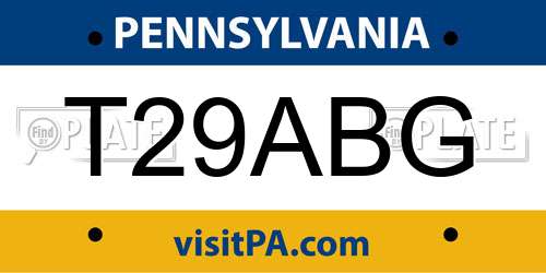 T29ABG Pennsylvania License Plate