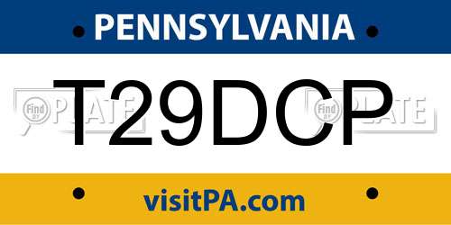 T29DCP Pennsylvania License Plate