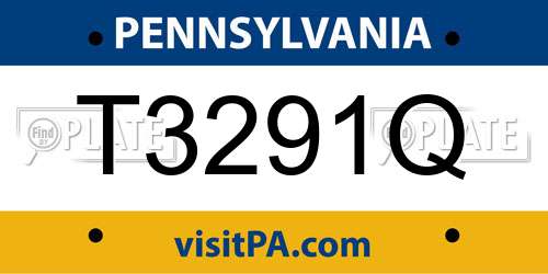 T3291Q Pennsylvania License Plate