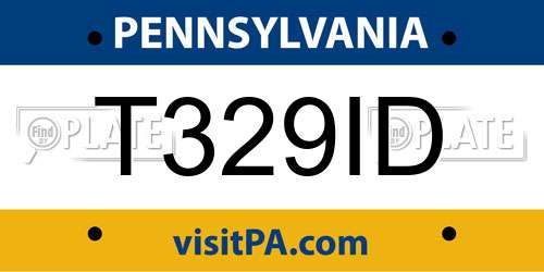 T329ID Pennsylvania License Plate