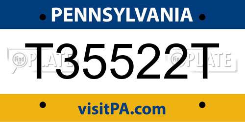 T35522T Pennsylvania License Plate
