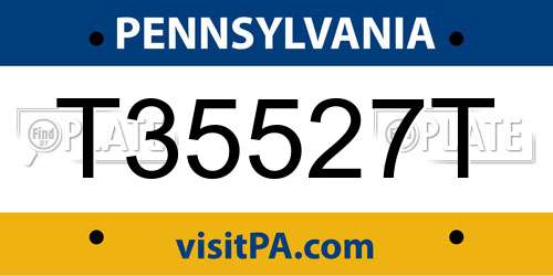 T35527T Pennsylvania License Plate