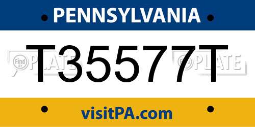 T35577T Pennsylvania License Plate