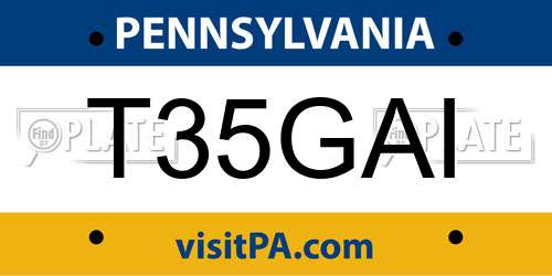 T35GAI Pennsylvania License Plate