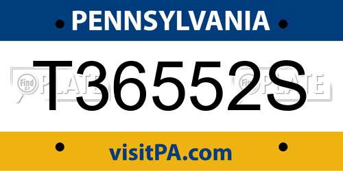 T36552S Pennsylvania License Plate