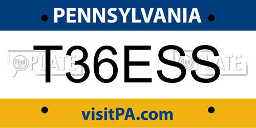 T36ESS Pennsylvania License Plate
