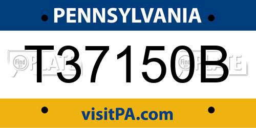 T37150B Pennsylvania License Plate