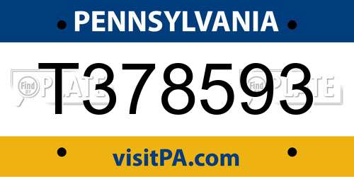 T378593 Pennsylvania License Plate
