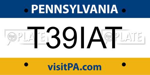 T39IAT Pennsylvania License Plate