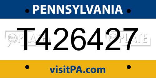 T426427 Pennsylvania License Plate