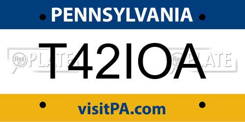 T42IOA Pennsylvania License Plate