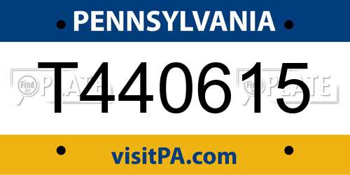 T440615 Pennsylvania License Plate