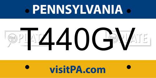 T440GV Pennsylvania License Plate