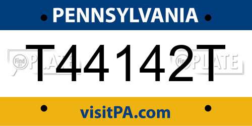 T44142T Pennsylvania License Plate