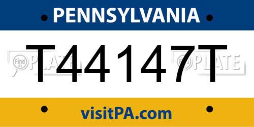 T44147T Pennsylvania License Plate
