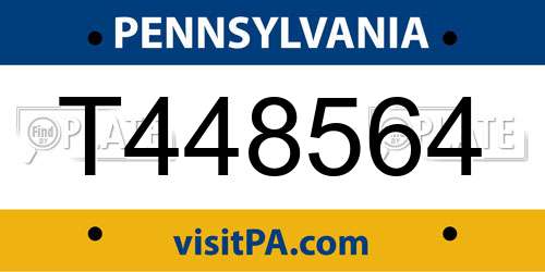 T448564 Pennsylvania License Plate