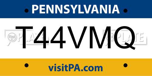 T44VMQ Pennsylvania License Plate