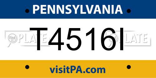 T4516I Pennsylvania License Plate