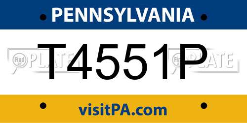 T4551P Pennsylvania License Plate