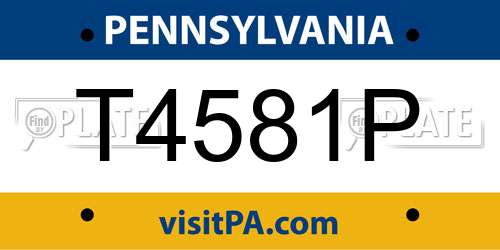 T4581P Pennsylvania License Plate