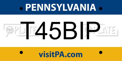 T45BIP Pennsylvania License Plate