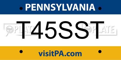 T45SST Pennsylvania License Plate