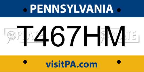 T467HM Pennsylvania License Plate