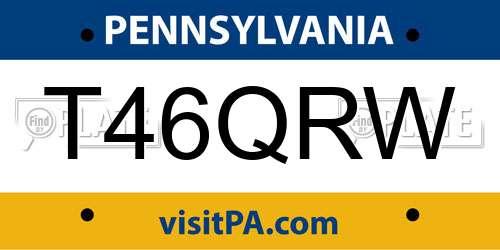 T46QRW Pennsylvania License Plate