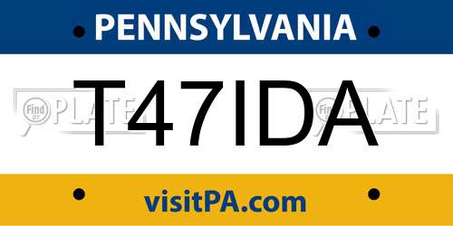 T47IDA Pennsylvania License Plate