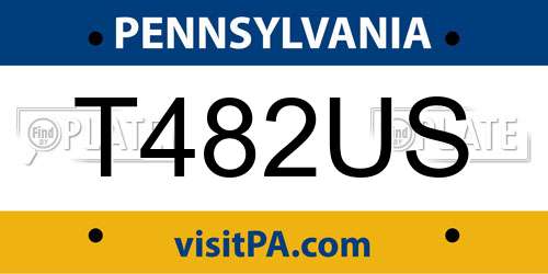 T482US Pennsylvania License Plate