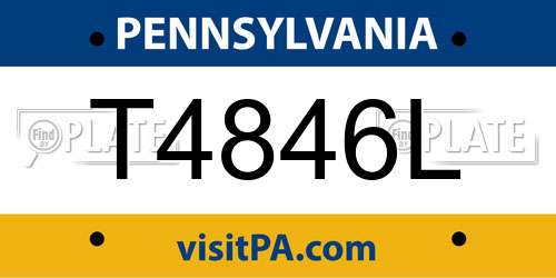 T4846L Pennsylvania License Plate
