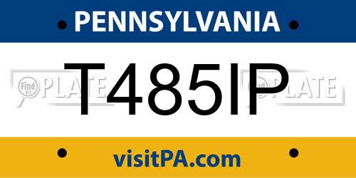 T485IP Pennsylvania License Plate