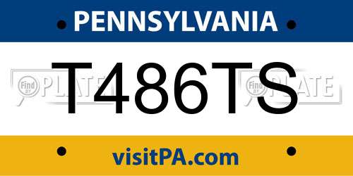 T486TS Pennsylvania License Plate