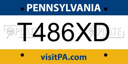 T486XD Pennsylvania License Plate
