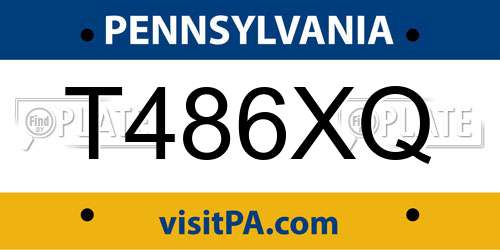 T486XQ Pennsylvania License Plate