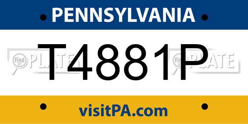 T4881P Pennsylvania License Plate