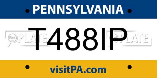T488IP Pennsylvania License Plate
