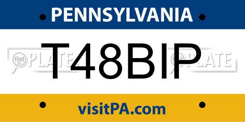 T48BIP Pennsylvania License Plate