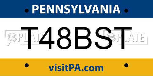 T48BST Pennsylvania License Plate