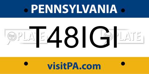 T48IGI Pennsylvania License Plate