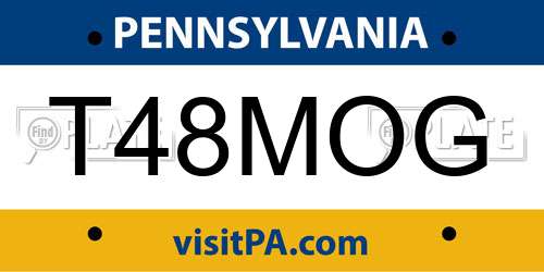 T48MOG Pennsylvania License Plate