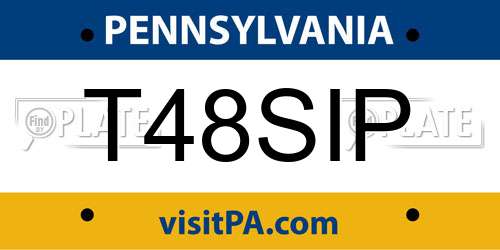 T48SIP Pennsylvania License Plate