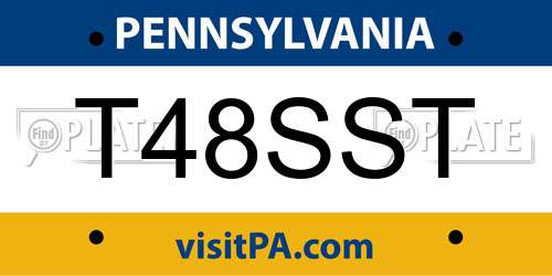 T48SST Pennsylvania License Plate