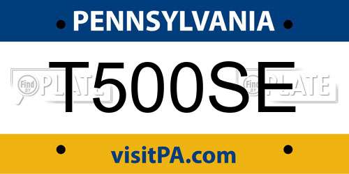 T500SE Pennsylvania License Plate